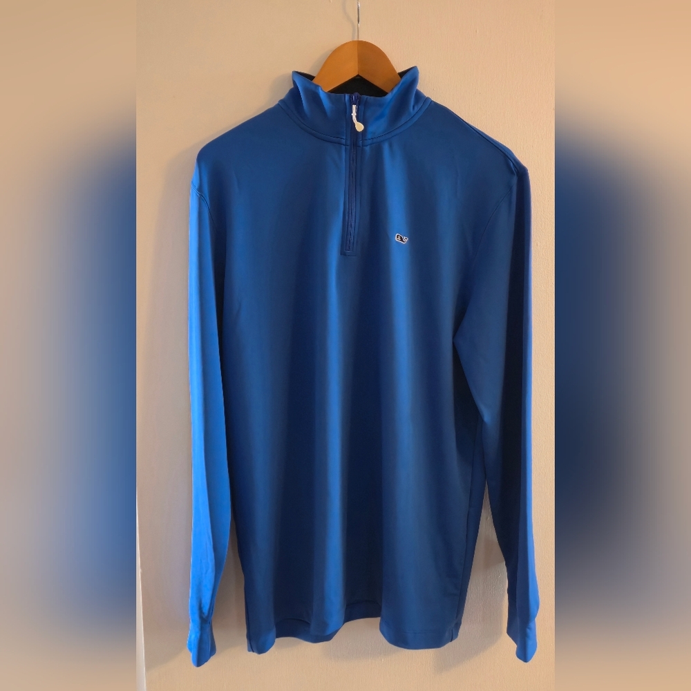 Vineyard Vines Blue Performance Shep Shirt 1/4 Zip‎ Size Small